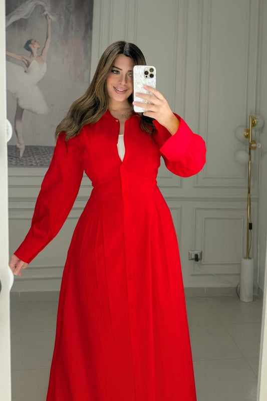 Robe en tissu popeline (pliée)