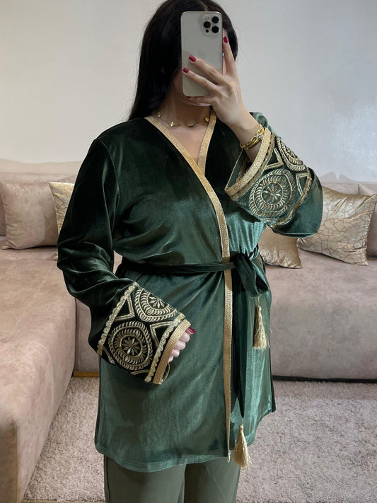 Gabador Femme Chic – Kimono Brodé & Pantalon Confortable